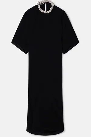 Stella McCartney Maxi abito Falabella con catena di cristallo, Donna,