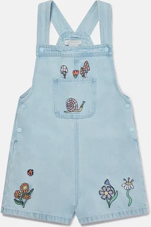 Stella McCartney Salopette in denim amici del bosco,