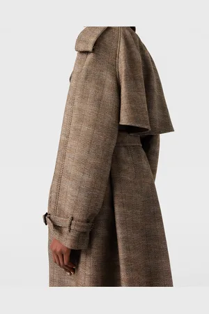 Stella McCartney Trench a Quadretti con Cintura, Donna,