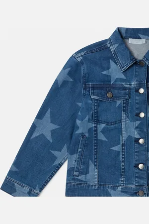 Stella McCartney Giacca in Denim Oversized con Stampa Stella,