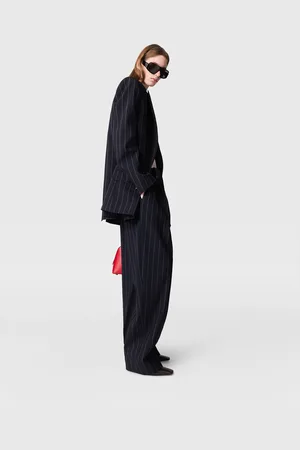 Stella McCartney Pantaloni Morbidi Gessati con Pannelli, Donna,