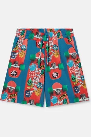 Stella McCartney Pantaloncini con Stampa Skateboard,