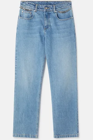 Stella McCartney Jeans cropped Falabella lavaggio chiaro con catena, Donna,