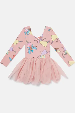 Stella McCartney Abito petali in tulle stampa fate,