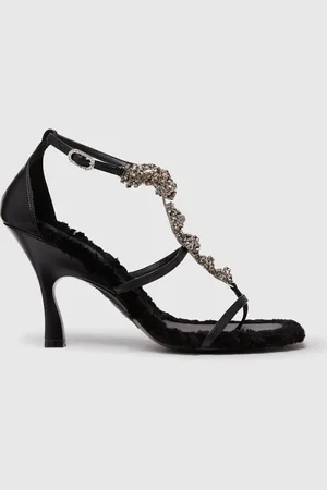 Stella McCartney Sandali con Tacco e Fiori in Cristallo Elsa, Donna,