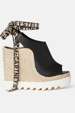 Stella McCartney Espadrillas con Zeppa Aperte sul Davanti in Alter Mat Gaia, Donna,
