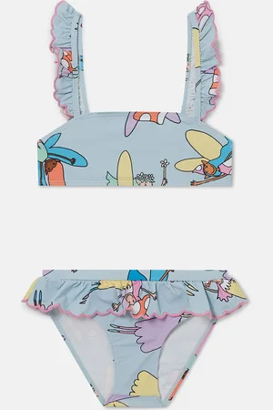 Stella McCartney Bikini a balze con stampa fate,