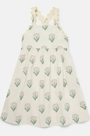 Stella McCartney Abito senza maniche con bordi smerlati margherite,
