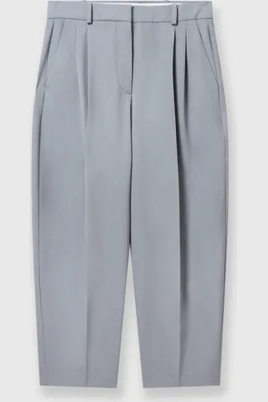 Stella McCartney Pantaloni in Lana a Pieghe con Vita Alta, Donna,
