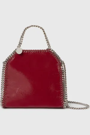 Stella McCartney Borsa Tote Falabella Micro In Pelle Verniciata Effetto Increspato, Donna