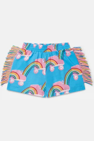 Stella McCartney Pantaloncini con Frange e Stampa Arcobaleno Rollerskate,