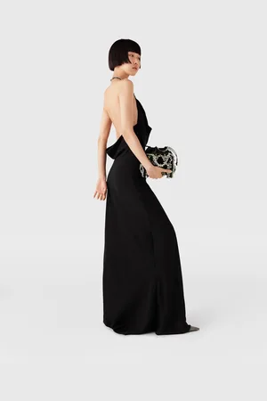 Stella McCartney Maxi Abito a Collo Incrociato con Cristalli, Donna,