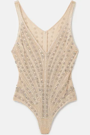 Stella McCartney Body decorato con perline di vetro, Donna,