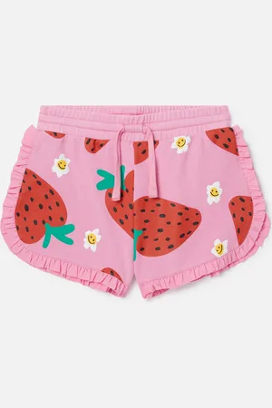 Stella McCartney Pantaloncini con Frange e Stampa Fragole,