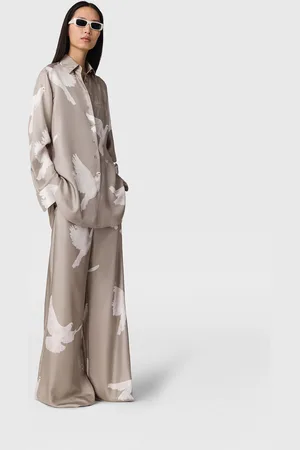 Stella McCartney Pantaloni Oversize con Coulisse e Stampa Colomba, Donna,