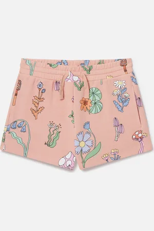 Stella McCartney Pantaloncini con coulisse stampa foresta,