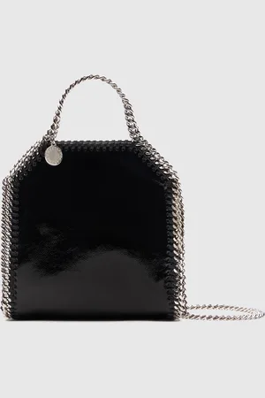 Stella McCartney Borsa Tote Falabella Micro In Pelle Verniciata Effetto Increspato, Donna