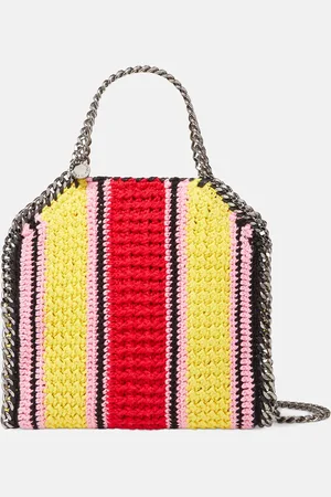 Stella McCartney Borsa tote mini Falabella in cotone a righe all