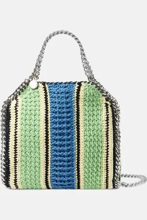Stella McCartney Borsa tote mini Falabella in cotone a righe all