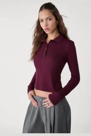 Stradivarius Maglietta polo a maniche lunghe M