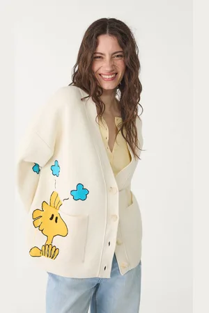Stradivarius Cardigan oversize in maglia Snoopy OS