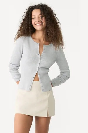 Stradivarius Cardigan in maglia canneté con bottoni XL