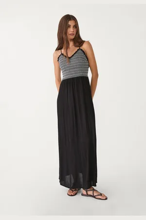 Stradivarius Abito lungo fluido a contrasto XL