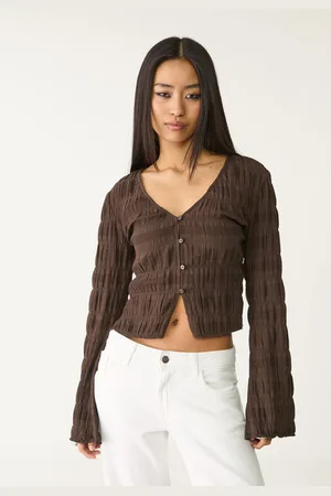 Stradivarius Camicia maniche lunghe con ricami XS