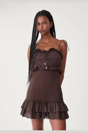 Stradivarius Vestito corto spalline e volant M