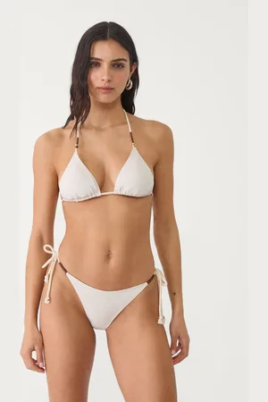 Stradivarius Slip bikini con cordoncini ricamati XS