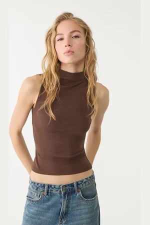 Stradivarius Maglietta basic aderente mezzo collo L