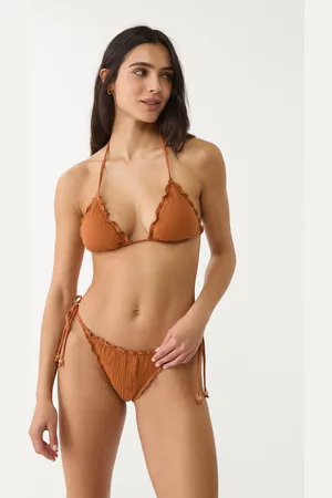 Stradivarius Top bikini a triangolo testurizzato L