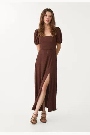 Stradivarius Abito lungo fluido con schiena incrociata M