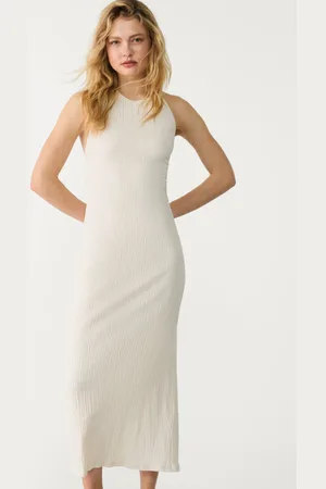Stradivarius Vestito midi halter texture L