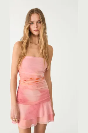 Stradivarius Vestito a fascia corto in tulle M