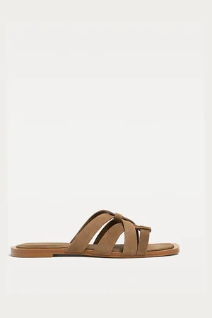 Stradivarius Sandali bassi pelle scamosciata 36