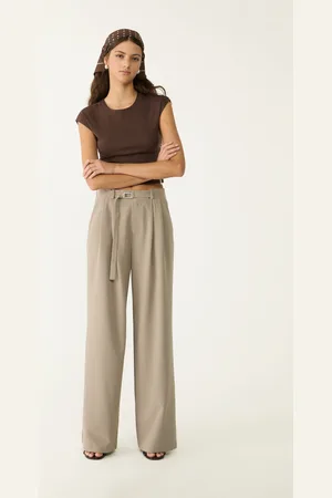 Stradivarius Pantaloni eleganti ampi con dettaglio fibbia 40