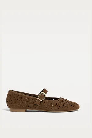Stradivarius Ballerine traforate pelle scamosciata 40