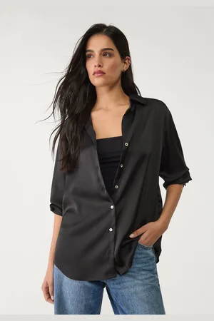 Stradivarius Camicia in satin con colletto a revers XS