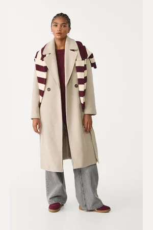 Stradivarius Cappotto di stoffa con cintura XS