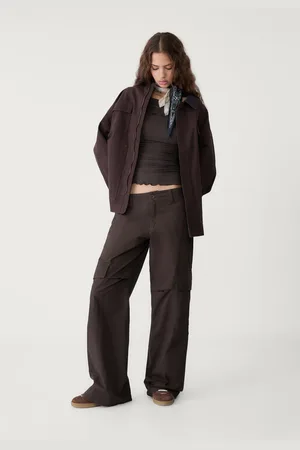Stradivarius Pantaloni cargo wide leg 40