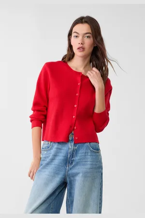Stradivarius Cardigan in maglia a coste con bottoni S