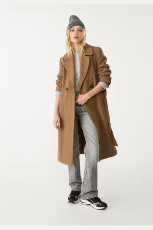 Stradivarius Cappotto di stoffa con cintura S