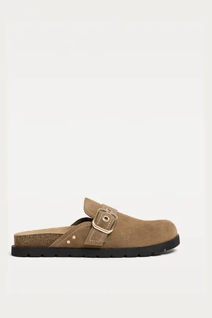 Stradivarius Sabot con fibbia in pelle scamosciata 39