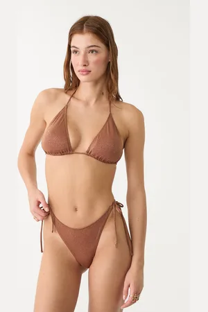 Stradivarius Top bikini triangolare filo metallizzato M