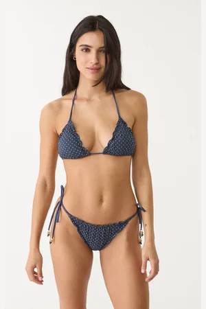 Stradivarius Top bikini a triangolo testurizzato stampa M