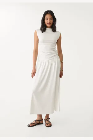 Stradivarius Vestito midi con collo a camino M