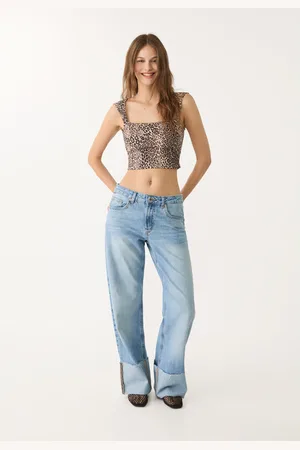 Stradivarius T-shirt cropped con apertura sulla schiena XL