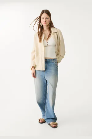 Stradivarius Giubbotto fluido con tasche e lino M