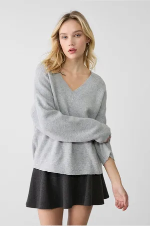 Stradivarius Maglia in feltro con scollo a V M